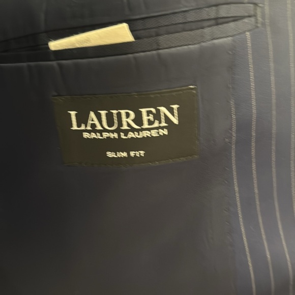 Men’s Lauren by Ralph Lauren Navy Pinstripe Suit Size 48R - Picture 2 of 6